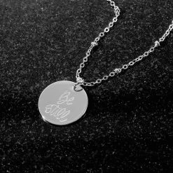Monogrammed Be Still Necklace -Fashion Clothing Store 0cN silver be still necklace on granit