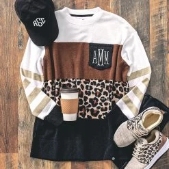 Fashion Clothing Store -Fashion Clothing Store 0gx monogrammed leopard colorblock everyday sweatshirt with leopard sneakers