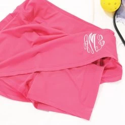 Monogrammed Skort -Fashion Clothing Store 0lg built in biker shorts on hot pink skort