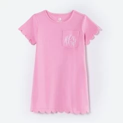 Monogrammed Kids Scalloped Dress