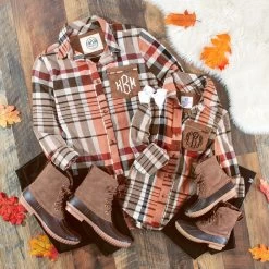 Monogrammed Kids Plaid Layering Tunic -Fashion Clothing Store 0sc 9.12 1 plaid layering tunic pumpkin