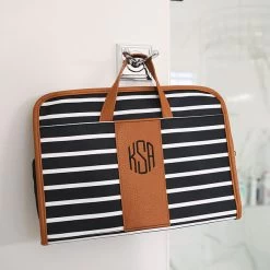 Monogrammed Hanging Toiletry Bag -Fashion Clothing Store 15b hanging in bathroom monogrammed black stripe hanging bag