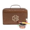 Monogrammed Metallic Leopard Train Case