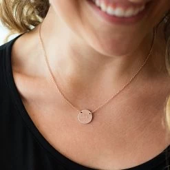 Monogrammed Delicate Disc Necklace -Fashion Clothing Store 1GR monogrammed delicate necklace in rose gold
