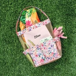 Monogrammed Caddy -Fashion Clothing Store 1I5 coral floral caddy in garden name