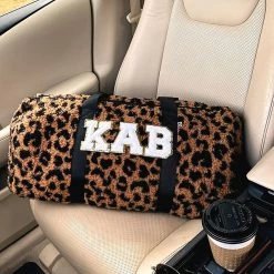 Sherpa Duffel Bag -Fashion Clothing Store 1iB sherpa duffel bag with chenille letters