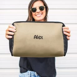 Monogrammed Neoprene Cosmetic Case 17 Monogrammed Neoprene Cosmetic Case -Fashion Clothing Store 1mY Monogrammed Neoprene Cosmetic Case in Tan with Sunglasses 03
