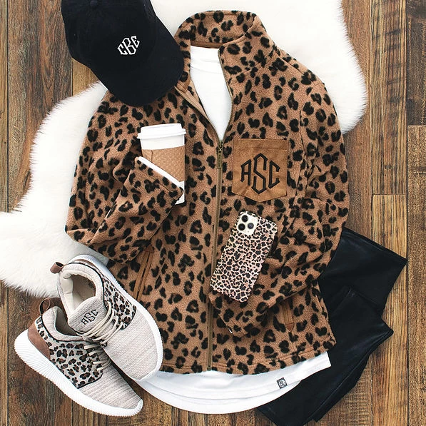 Monogrammed Leopard Fleece Jacket 2 Monogrammed Leopard Fleece Jacket - Image 2