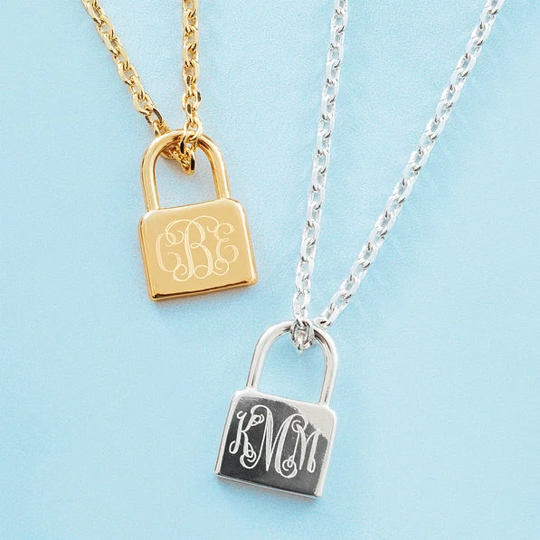 Monogrammed Padlock Necklace 3 Monogrammed Padlock Necklace - Image 3
