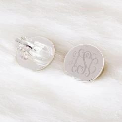 Monogrammed Clip On Earrings -Fashion Clothing Store 24S clip on earrings on fuzzy rug