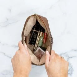 Personalized Cosmetic Bag 9 Personalized Cosmetic Bag -Fashion Clothing Store 277 personalized cosmetic bag open top view