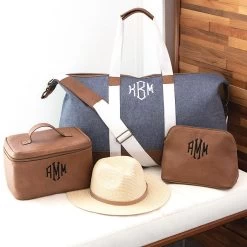 Personalized Cosmetic Bag 11 Personalized Cosmetic Bag -Fashion Clothing Store 277 personalized train case and cosmetic case with chambray weekender