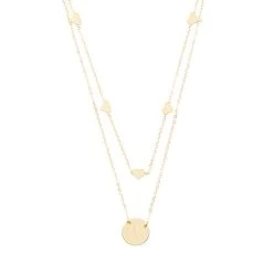 Monogrammed Heart Multi Strand Necklace