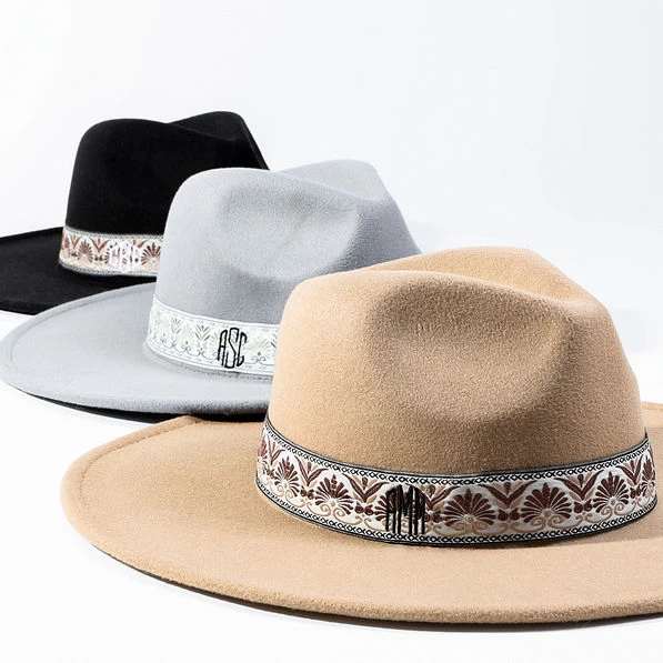 Monogrammed Wide Brim Hat 2 Monogrammed Wide Brim Hat - Image 2