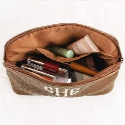 Monogrammed Metallic Leopard Cosmetic Case -Fashion Clothing Store 2Ri inside metallic leopard cosmetic case