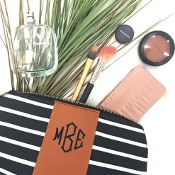 Monogrammed Cosmetic Bag -Fashion Clothing Store 2XI striped cosmetic bag