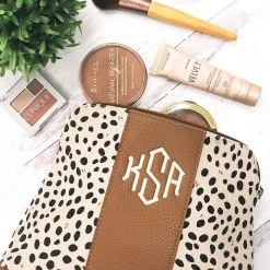 Monogrammed Spotted Cosmetic Bag 8 Monogrammed Spotted Cosmetic Bag -Fashion Clothing Store 2Zl spotted monogrammed cosmetic case with makeup