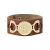 Monogrammed Leather Cuff Bracelet