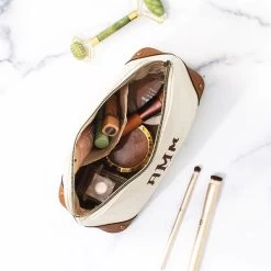 Monogrammed Vintage Cosmetic Case -Fashion Clothing Store 2d1 inside of vintage canvas cosmetic case