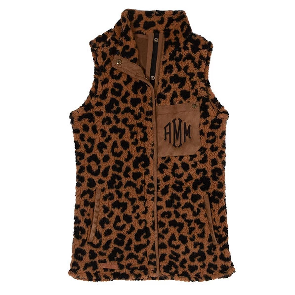 Monogrammed Leopard Sherpa Vest 2 Monogrammed Leopard Sherpa Vest - Image 2