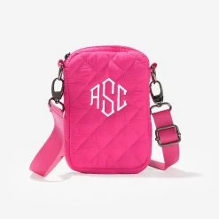 Monogrammed Quilted Phone Crossbody