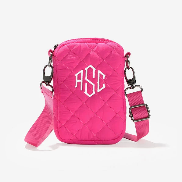 Monogrammed Quilted Phone Crossbody 1 Monogrammed Quilted Phone Crossbody