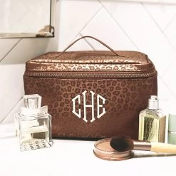 Monogrammed Metallic Leopard Train Case -Fashion Clothing Store 2us Metallic Leopard train case bathroom vanity