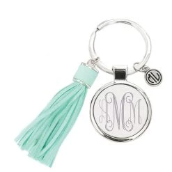 Monogrammed Tassel Key Chain
