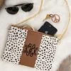 Monogrammed Leopard Print Clutch