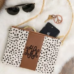 Monogrammed Leopard Print Clutch