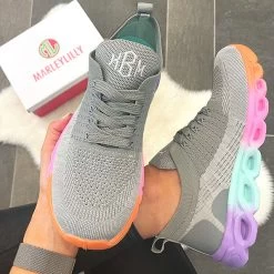 Monogrammed Scallop Sneakers -Fashion Clothing Store 3h1 gray scallop sneaker shoefie