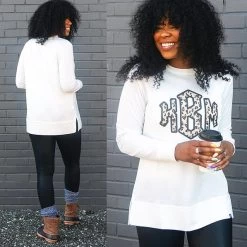 Personalized Crewneck Sweatshirt -Fashion Clothing Store 3j8 front and back of personalized crewneck sweatshirt