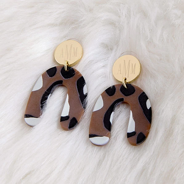 Monogrammed Leopard Arch Earrings 3 Monogrammed Leopard Arch Earrings - Image 3