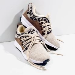 Monogrammed Youth Leopard Sneakers