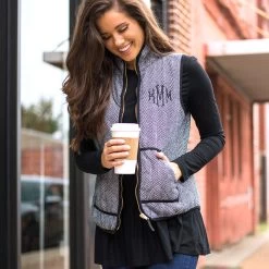 Monogrammed Herringbone Vest