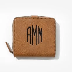 Monogrammed Square Wallet