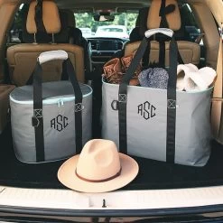 Monogrammed Extra Large Tote Bag -Fashion Clothing Store 4MJ gray extra large tote and cooler trunk