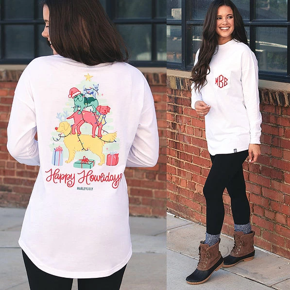 Monogrammed Happy Howlidays T-Shirt 4 Monogrammed Happy Howlidays T-Shirt - Image 4