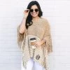 Monogrammed Striped Chenille Poncho