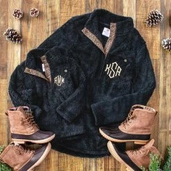 Monogrammed Leopard Sherpa Pullover -Fashion Clothing Store 4uP mom and me leopard sherpa pullovers