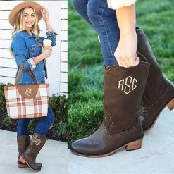 Monogrammed Cowboy Boots -Fashion Clothing Store 53A split of cowboy boots