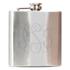 Monogrammed Silver Flask