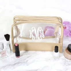Monogrammed Clear Cosmetic Bag
