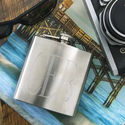 Monogrammed Silver Flask -Fashion Clothing Store 594 monogrammed silver flask beach vibes