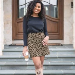 Pull On Skirt -Fashion Clothing Store 5Dd leopard pull on fall skirt with riding boots