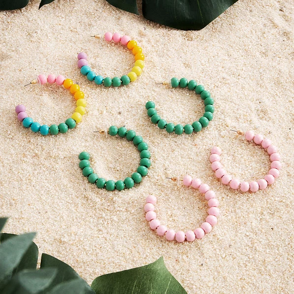 Beaded Hoop Earrings 3 Beaded Hoop Earrings - Image 3