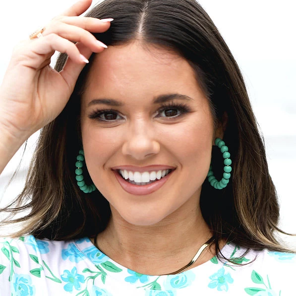 Beaded Hoop Earrings 7 Beaded Hoop Earrings - Image 7