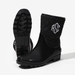 Monogrammed Rain Boots -Fashion Clothing Store 5Oc monogrammed rainboots bottom and side of shoe studio