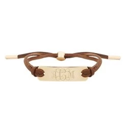 Monogrammed Suede Bracelet