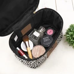 Monogrammed Dottie Train Case -Fashion Clothing Store 5f6 new nside of black dot train case